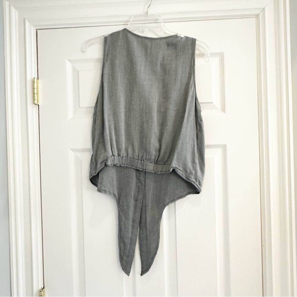 Express Tie Front Blouse Gray Button Sleeveless M… - image 7